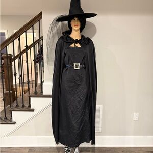 Mystical Black Witch Costume for Women with Hat